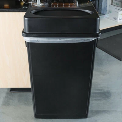 $84.39 • Buy 23 Gallon Heavy-Duty Black Plastic Slim Restaurant Kitchen Trash Can With Lid