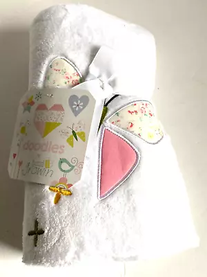 Baby Fleece Blanket Nursery White + Ditsy Floral Patchwork Butterfly Doodles New • £12.99