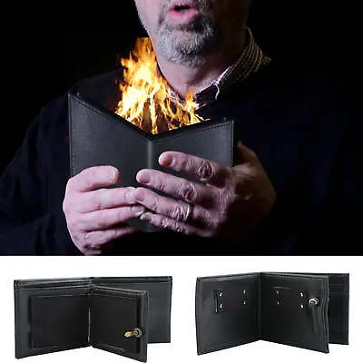 Magic Trick Leather Flame Fire Wallet Magician Stage Perform Street Prop Show • £16.91