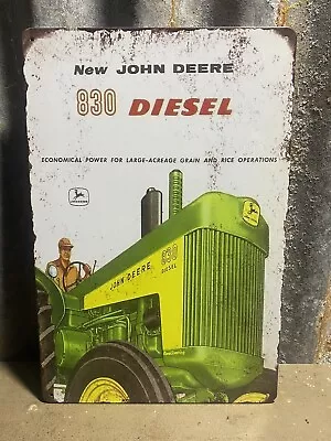 John Deere 830 Vintage Tractor Tin Sign Man Cave Collectable Shed Gift • $30