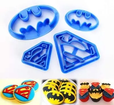 £2.70 • Buy 4PCS Biscuit Pastry Fondant Superhero Superman Batman Cookie Cutters Mould UK