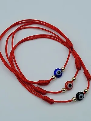 3 X Lucky Evil Eye Bracelet Red String Talisman Luck Protection Gift Men Women • $9.99