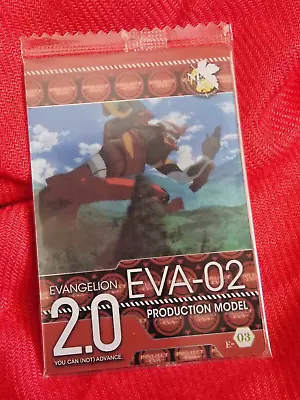 Sealed Evangelion 2.0 Eva-02 Foil Holo Plastic Trading Card E-03 Bandai Anime Uk • £2.99