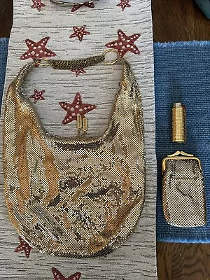 Large Whiting And Davis Mesh Purse With Cigarette Pouch And Lighter Case • $36