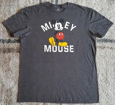 Disney Mickey Mouse Mens T Shirt XL X-Large Disneyland Gray EUC INV2758 • $13.24