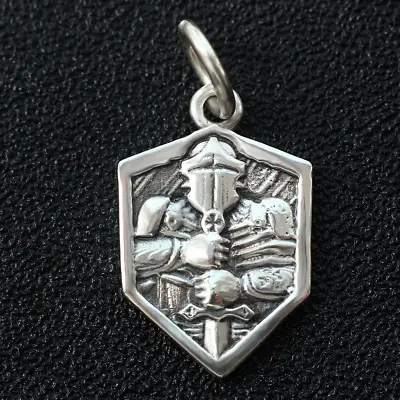 925 Sterling Silver Crusader Knights Templar Pendant Charm Fit Bracelet Necklace • $11.89