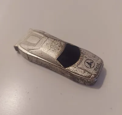 VINTAGE Mercedes-Benz Lighter Refillable Butane Torch Silver Car Collectible VTG • $14.95