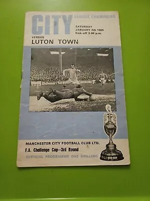 Man City (Winners) V Luton FA CUP 3 Football Programme.  4.1.1969 • £1.99