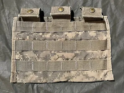 US Military Molle Triple Mag Pouch - 3 Mag Pouch ACU Camo - 8465-01-525-0598 GC • $7.18