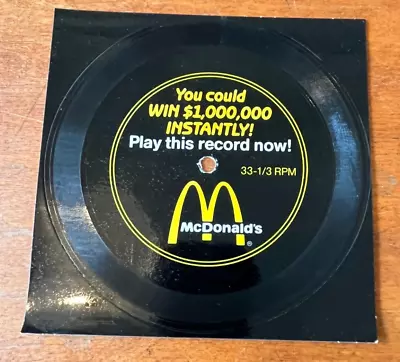 Mcdonalds You Could Win $1000000 Menu Song Record 5 1/2  Flexi-disc Promo 1988 • $5.99