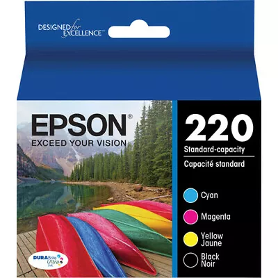 Genuine Original Epson 220 Ink Cartridge Black / Color For XP WF Inkjet Printer • $18.99