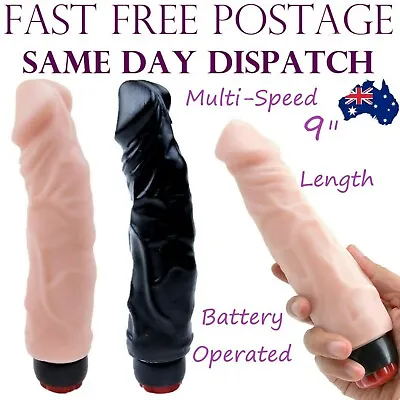  Extra Large 9  Realistic Vibrator Dildo Realistic Sex Toy Penis  Lubricant  • $26