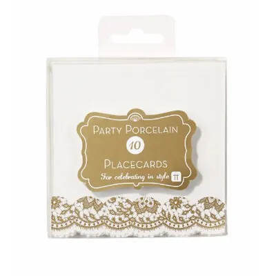 Talking Tables Party Porcelain Gold Placecards Name Wedding Table Decorations • £3.50