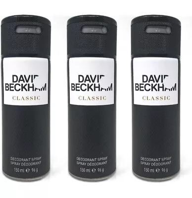 David Beckham Classic Perfumed Deodorant Body Spray 3 X 150ml New • £19.99