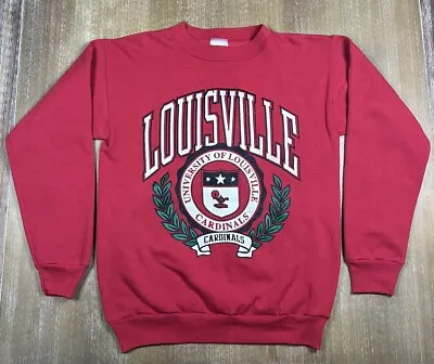 Vintage Louisville Cardinals Sweatshirt Mens Medium Red Crewneck 90’s USA Made • $44.99