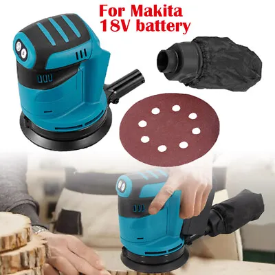 Random Orbital Sander Cordless 18V Li-ion 5 Dust Bag Discs Machine For Makita • £36.95