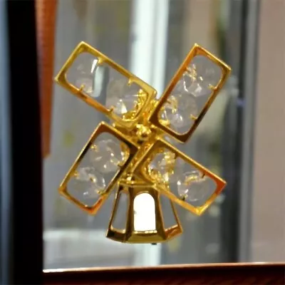 Swarovski Crystal Element Suncatcher Windmill 24K Gold Plated Windows Mirrors • £12.99