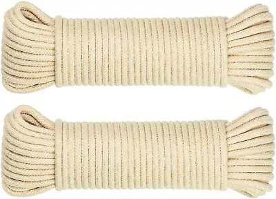 100ft Natural Cotton 3/16 Inch Rope Heavy-Duty General-Purpose Utility Cord 2PCS • $11.62