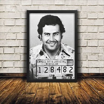 Pablo Escobar Mug Shot - High Quality Premium Poster Print • $39.95