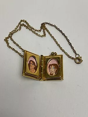 Vintage Disney TARZAN & JANE Locket Play Jewelry Necklace • $5