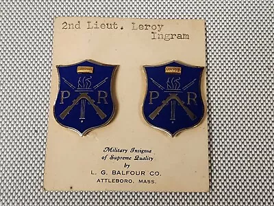 Pair Of Vintage U.S. Military Medal Pin Pershing Rifles Warrant Officer Original • $38