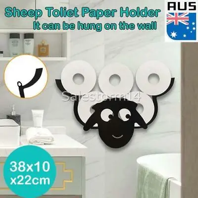 Metal Sheep Toilet Paper Roll Holder Stand Storage Bathroom Organizer Black AU • $24.71