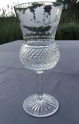 £16 • Buy Edinburgh Crystal THISTLE PATTERN 18.5cm Wine Glass Slight Chip Signed On Base