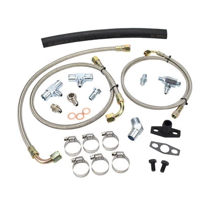 Turbo Oil Water Line Kit For Toyota Land Cruiser 2H HJ60 HJ75 Garrett GT2871R • $210.46