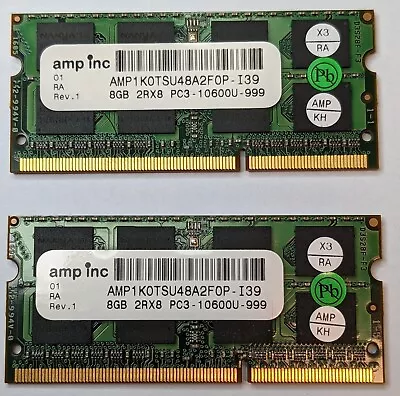 New AMP 16GB 2RX8 PC3-10600U DDR3 Laptop RAM Memory Macbook Pro 13  15  2x8G • $36.99