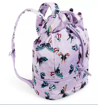 Vera Bradley LAVENDER BUTTERFLIES Reactive Sport Bag Backpack 19  H NWT $120 • $59