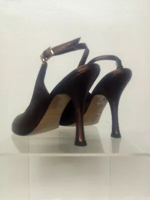 £15 • Buy Bronze Silk Lame Wedding Shoes Size 35 Hand Made In Italy