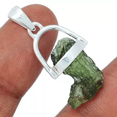 Natural Genuine Czech Moldavite 925 Sterling Silver Pendant Jewelry CP15165 • $1.25