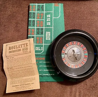 Vintage E.S. Lowe Transco Casino Game 1962 Travel Roulette Wheel And Play Mat • $17.99