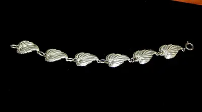 Vintage Sterling Silver Danecraft Leaf Bracelet • $29.95