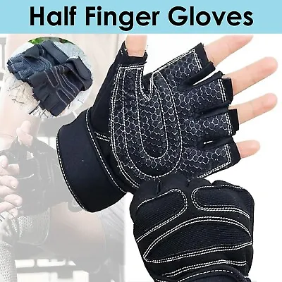 Cycling Gloves Breathable Half Finger Gloves Bike Anti Slip Fingerless Gloves AU • $14.99