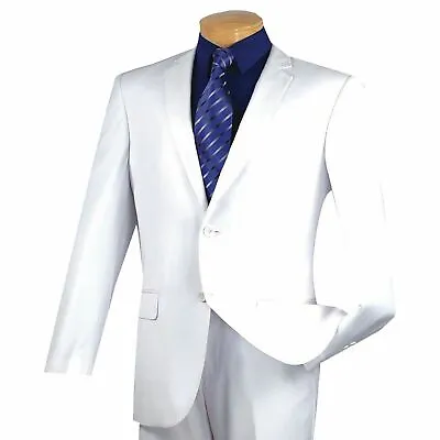 VINCI Men's White 2 Button Slim Fit Suit NEW • $105