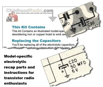 $14.99 • Buy Crown TR-666 Transistor Radio Electrolytic Recap Kit Parts & Documents