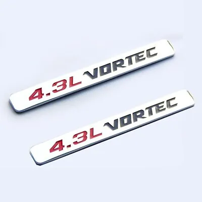 2x 4.3L Vortec Hood Emblems Engine Badge 3D Silverado Z71 Car Sierra Chrome • $14.44