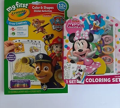 Travel Set Minnie Mouse Coloring Set And PAW Patrol  Color And Shape Book New • $7.75