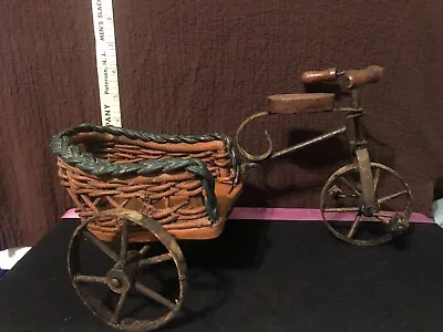 *vintage Tricycle Decor Vintage Metal Bicycle With Sidecar. • $37.73