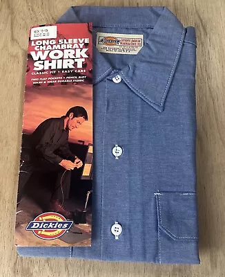 Vintage Dickies Workshirt Mens Size 16 16.5 32-33 Chambray Long Sleeve Deadstock • $24.99