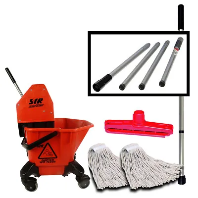 SYR Kentucky Large TC 20 Litre Mop Bucket Set With 4 Way Fold Down Handle RED • £77.95