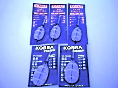 5 X Assorted Kobra Flat Method Feeders With Black Hollow Elastic.Great For Carp. • $12.38