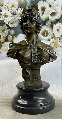 Art Nouveau Deco Style Female Bust By Villanis Bronze Sculpture Collector Deal • $149.50