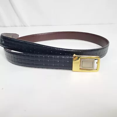 Men's Black Leather Misuri Belt G.J.F 42” Made In Italy Rerversible Brown • $39.99