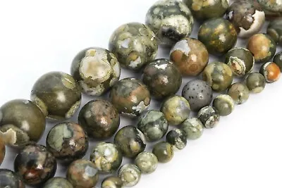 Natural Rainforest Rhyolite Grade AA Round Gemstone Loose Beads 4/6-7/8/10MM • $4.79