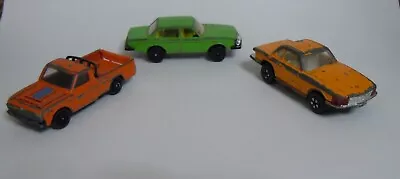 Three Vintage Playart Diecasts-mazda Pickup-mercedes Benz 350 Sl-volvo 244 Dl • $17.99