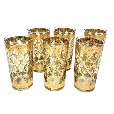 Culver Valencia 1960's Vintage Glassware Collectibles 22-karat Gold And Emerald • $150