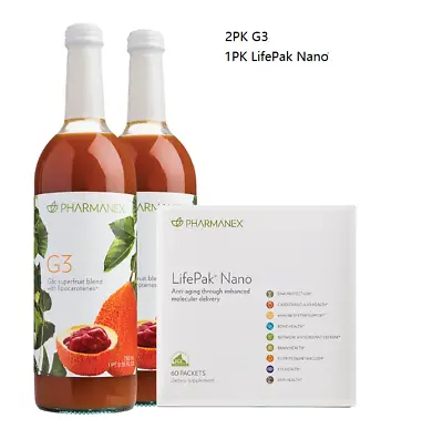 Nu Skin NuSkin Pharmanex  LifePak Nano 60 Packets + G3 Juice 2 Bottles 750ml Per • $198.95