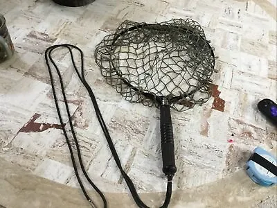 Vintage Folding Vintage Collapsable Fly Fishing Net Stream Ex Cond Cotton/rubber • $19.95